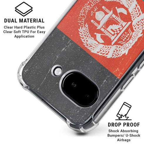 Afghanistan Flag Distressed Google Pixel 9a Clear Case